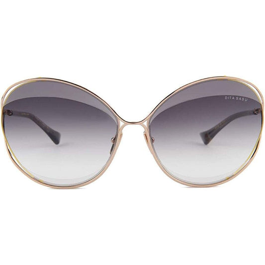 DITA Gray & Gold “Sasu” Sunglasses w/ Leather Roll-Up Case, NIB!