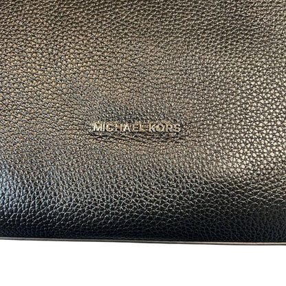MICHAEL KORS Black "Rosemary" Large Pebbled Leather Shoulder Bag, Gold Hardware