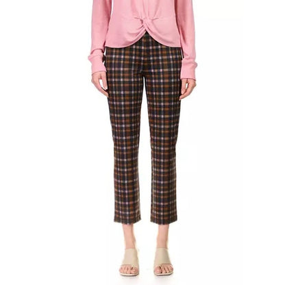 Sanctuary Ladies Carnaby Kick Crop Pants In Plum Plaid