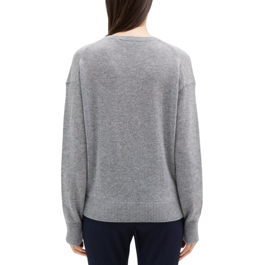 Theory Ladies V-Neck Sweater in Cashmere Husky Gray, Size Small