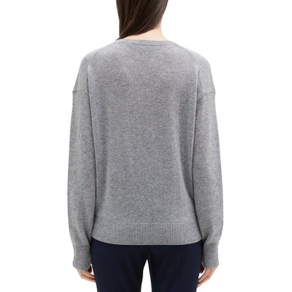 Theory Ladies V-Neck Sweater in Cashmere Husky Gray, Size Small