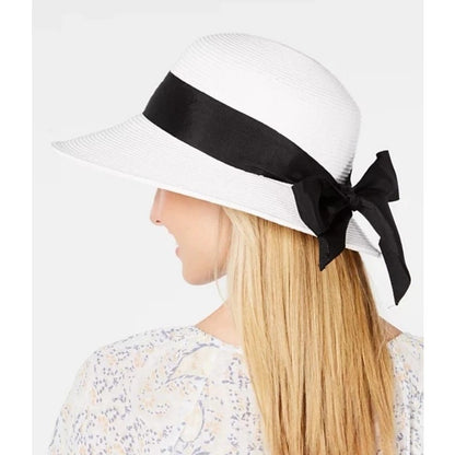 SCALA Dorfman Pacific Grosgrain Women's Cloche Hat -White