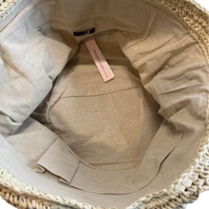 AQUA Extra-Large Woven Tote In Natural