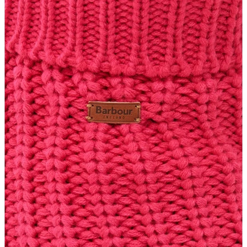 Barbour Pink Dahlia Chunky Knit Turtleneck Dog Sweater