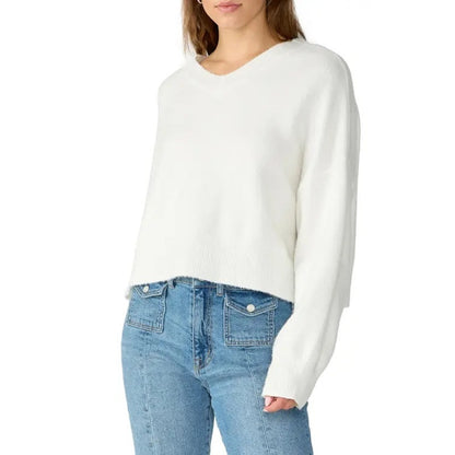 Sanctuary Women's Easy Breezy V-Neck Pullover Sweater In Milk