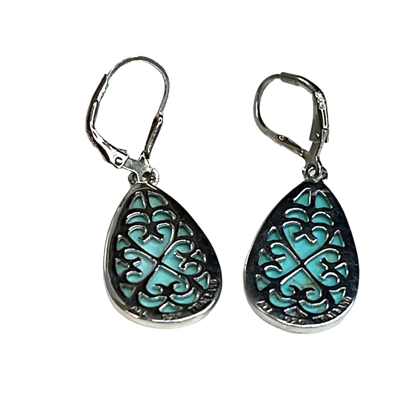 R. H. Macy Sterling Silver & Turquoise Teardrop Earrings, NWT!