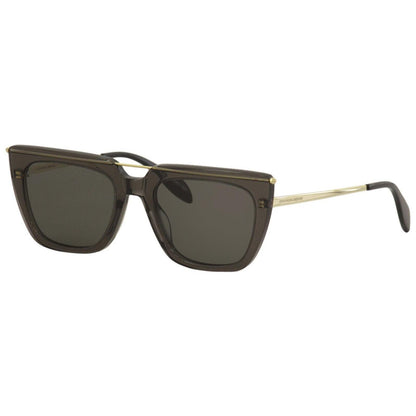 Alexander McQueen Gray Flat Top Sunglasses w/ Gold Details