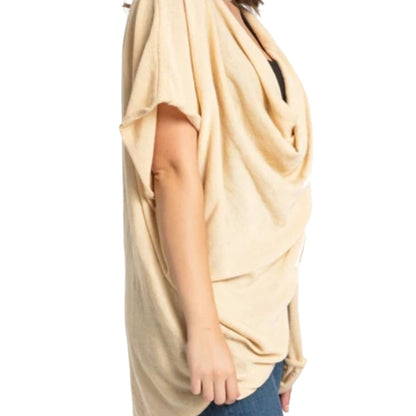 Save the Ocean Apparel Company, Ivory Knit Poncho w/ Twist Detail, One Size, NWT