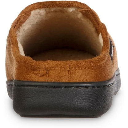 ISOTONER Men's Solid Hoodback Slippers Cognac