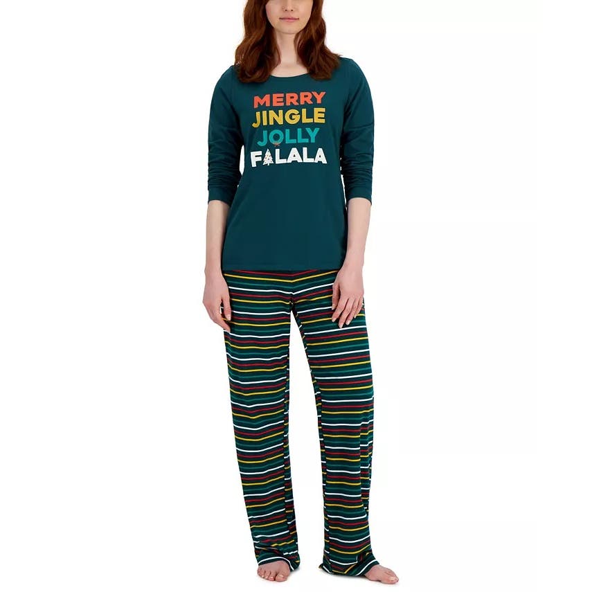 FAMILY PAJAMAS Matching Women's Merry Jingle Mix It Family Pajama Set, Small