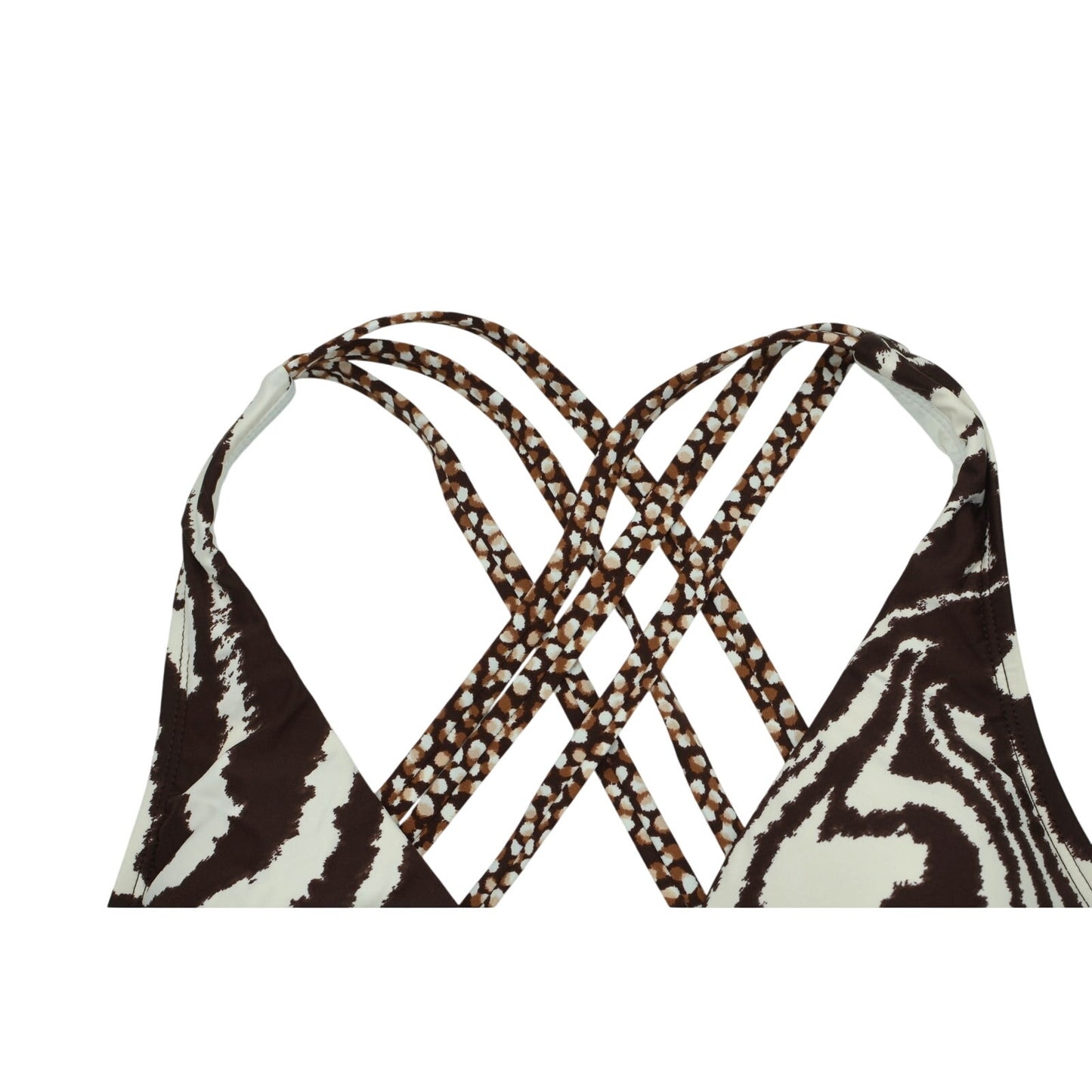 La Blanca Fierce Lines Multi-Strap Cross-Back One Piece In Java Animal Print