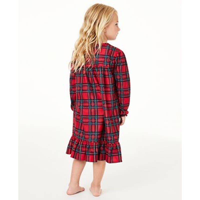 FAMILY PAJAMAS Matching Kids Brinkley Plaid Nightgown, Size S (6-7)