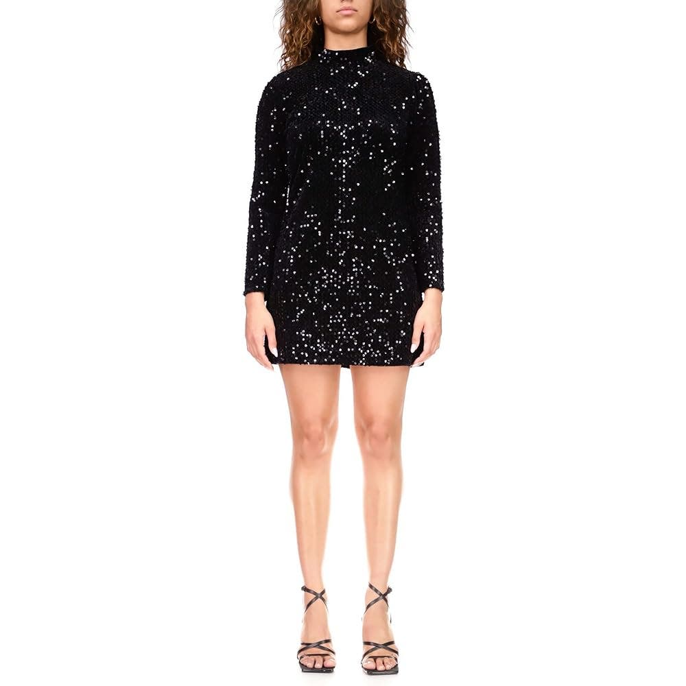 Sanctuary All Night Long Sequined Dress In Black, Size Medium