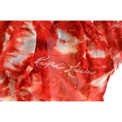 Lauren Ralph Lauren Summer Palm Wrap Style Scarf in Red