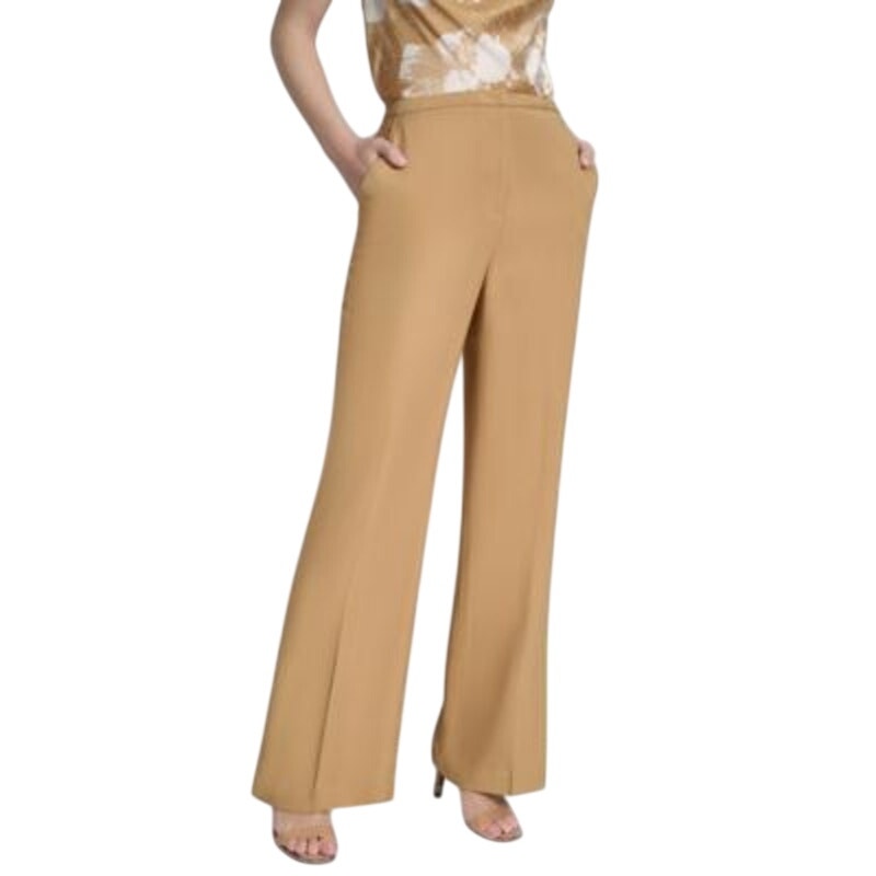 DKNY Women's High-Rise Sueded Pants in Canvas Whiskey Tan