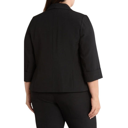 Kasper Women's Collarless Open-Front Cardigan in Black