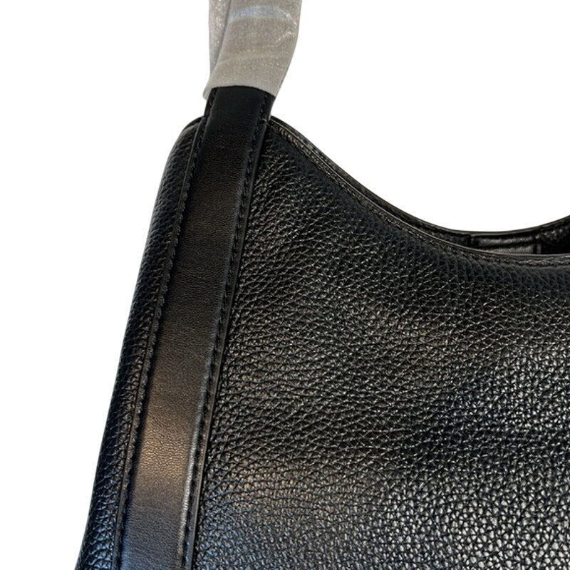 MICHAEL KORS Black "Rosemary" Large Pebbled Leather Shoulder Bag, Gold Hardware