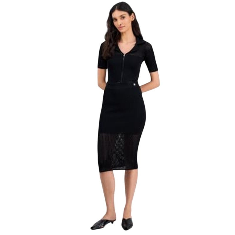 HUGO BOSS Women's Knit Midi Skirt in Black