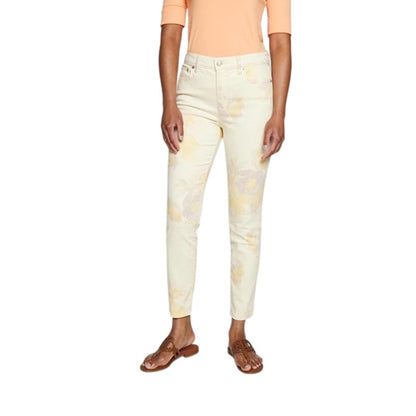 Lauren Ralph Lauren Floral High-Rise Skinny Ankle Jeans Blush Yellow Multi