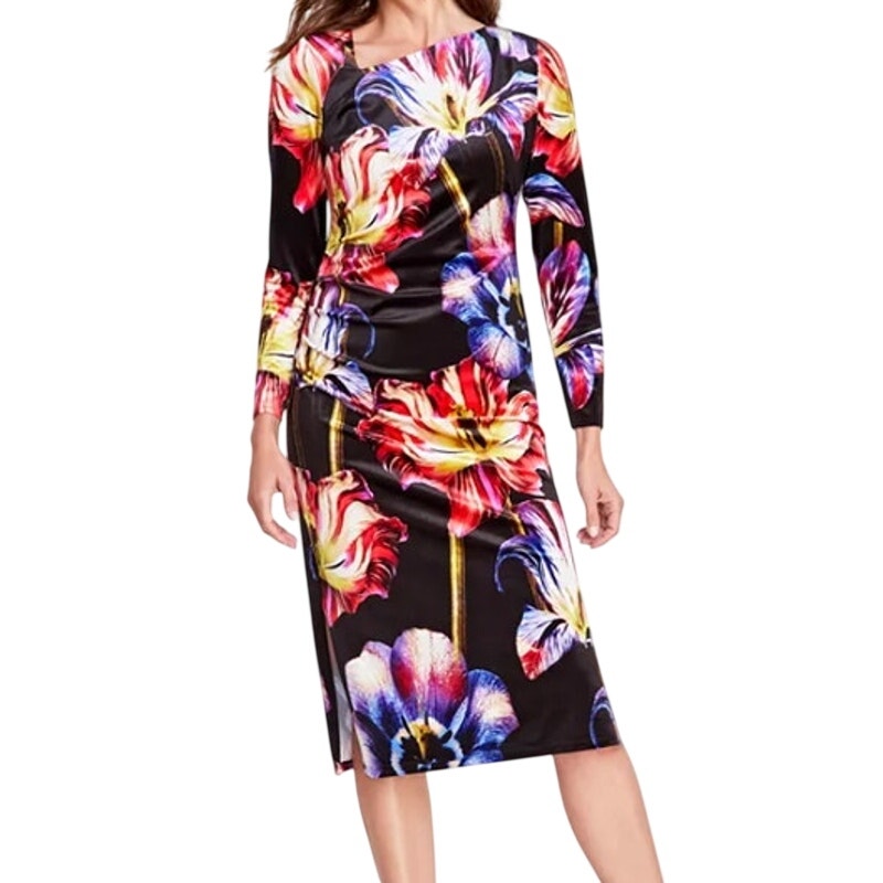 INC International Concepts Women's Floral-Print Velvet Midi Dress Alana Garden