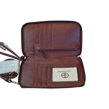 Giani Bernini Softy Leather Tech Crossbody Bag Wallet in Wine Red