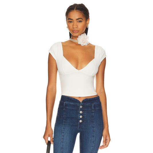 Free People Intimately FP Women's Duo Corset Cami Top in Ivory