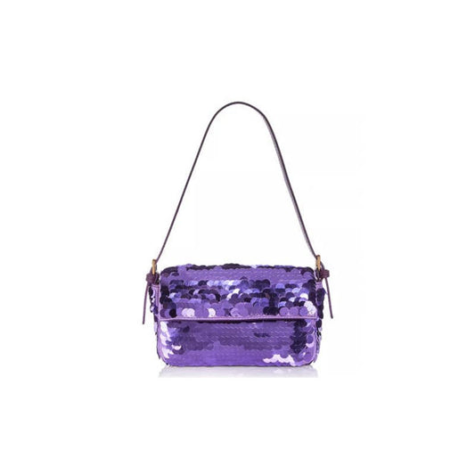 AQUA Women's Sequin Shoulder Bag Clutch Evening Bag In Purple