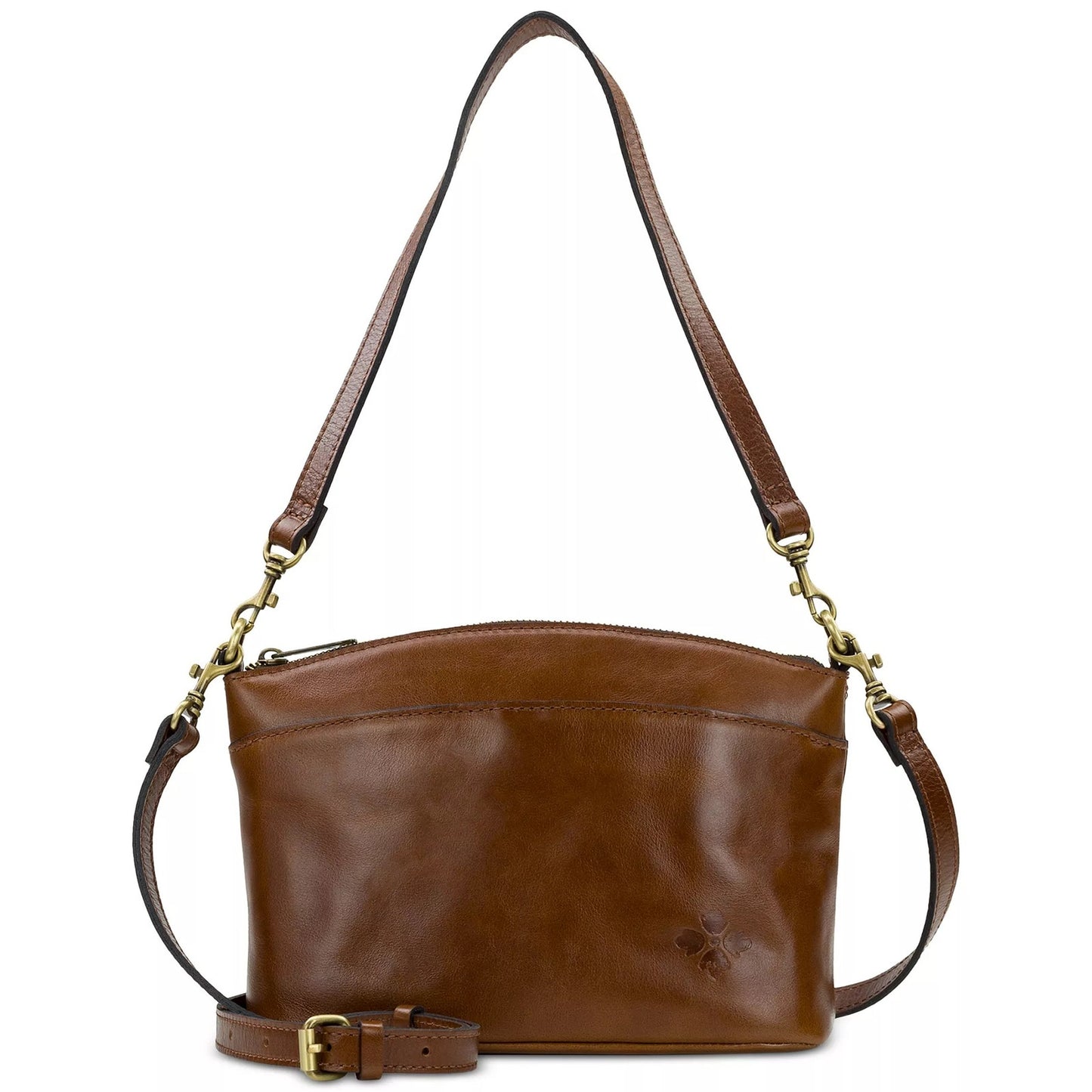 Patricia Nash Arlee Small Leather Crossbody Bag In Cognac