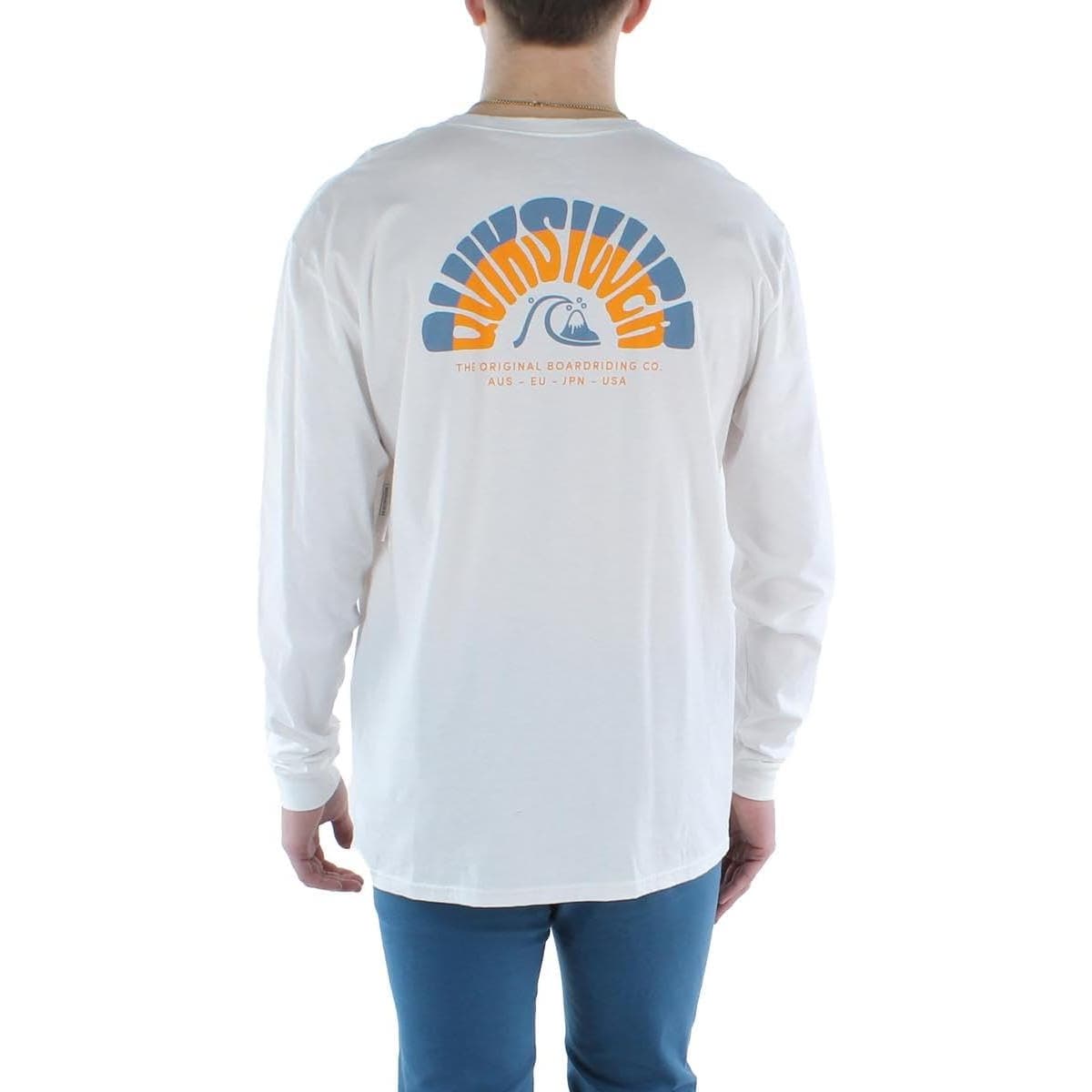 Quiksilver Moon Groove Long Sleeve Tee White, Size Small