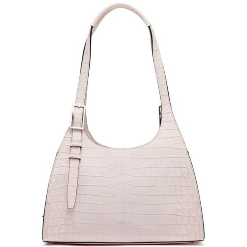 Calvin Klein Quill Soft Crocodile Shoulder Bag in Parfait