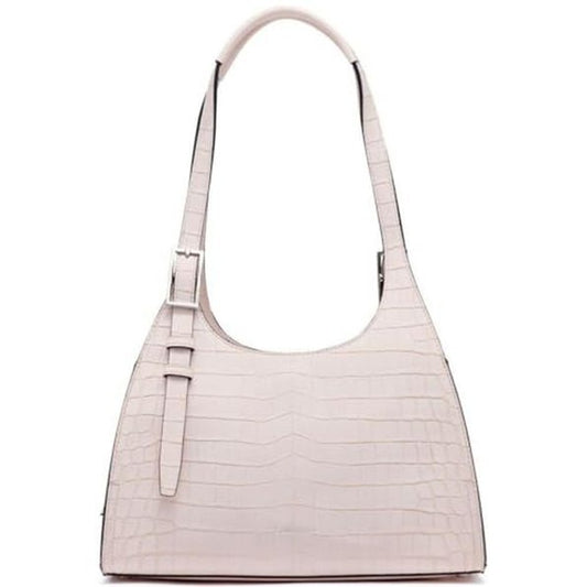 Calvin Klein Quill Soft Crocodile Shoulder Bag in Parfait