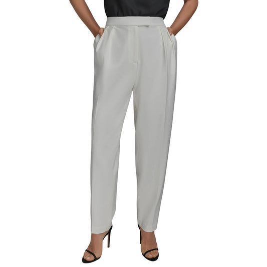 Donna Karan New York Women's Pleated Straight-Leg Pants in Cream