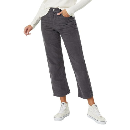 Levi's Women's Corduroy Ribcage Straight Ankle Jeans in Blackened Pearl