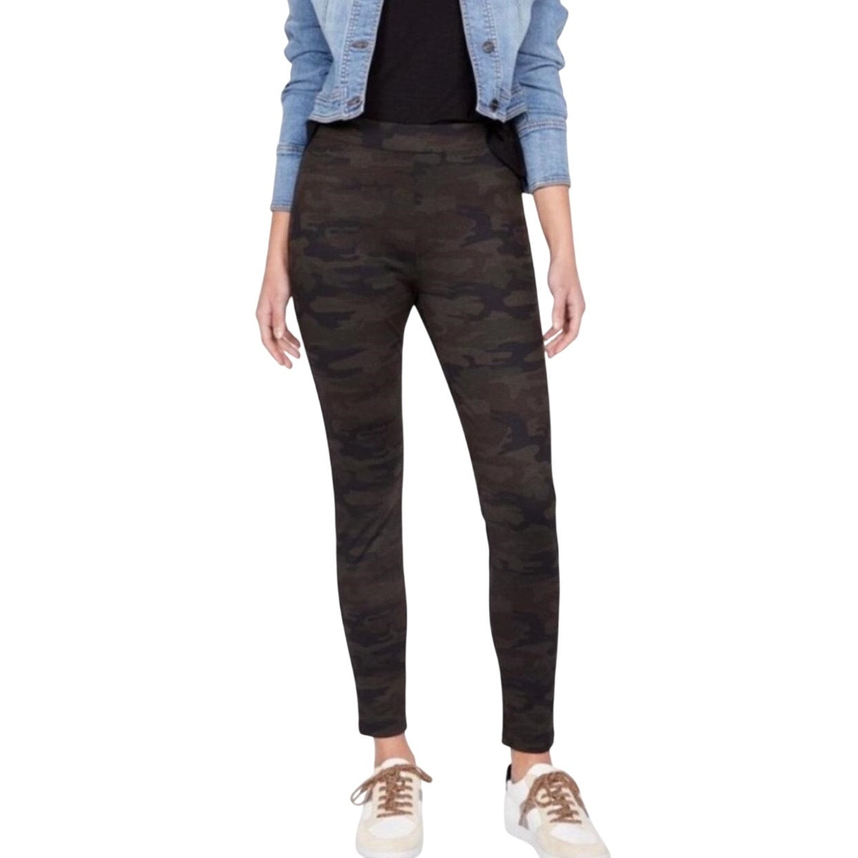 Sanctuary Runway Ponte Leggings With Functional Pockets In Forest Camo, Size XS