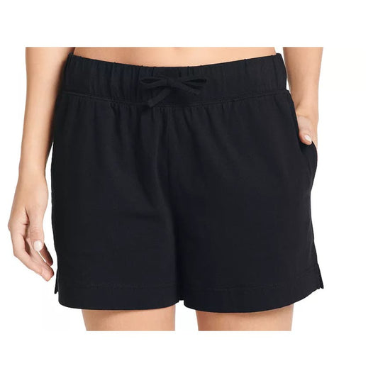 Jockey Women's Relaxed Fit Black Pajama Drawstring Shorts, Size Large