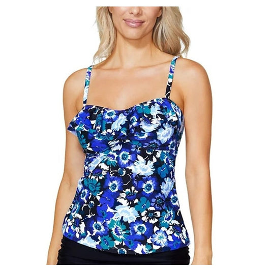 Island Escape Women's Tahiti Ruffled Underwire Tankini Top