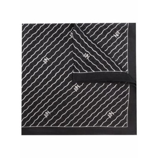 Lauren Ralph Lauren Monogram Scarf In Black White Stripe