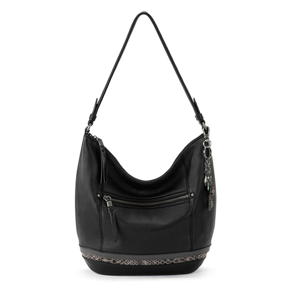 The Sak Women's "Sequoia" Hobo Bag in Black Snake Block
