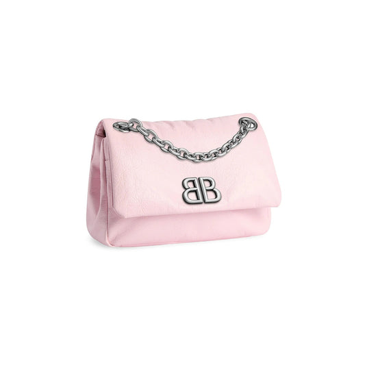 Balenciaga  Monaco Mini Shoulder Bag In Rose Pink