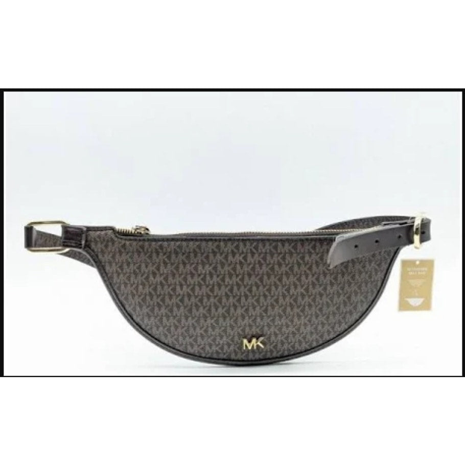 Michael Kors Genuine Leather Reversible Belt Bag Brown Logo