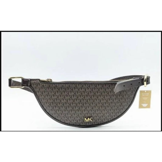 Michael Kors Genuine Leather Reversible Belt Bag Brown Logo
