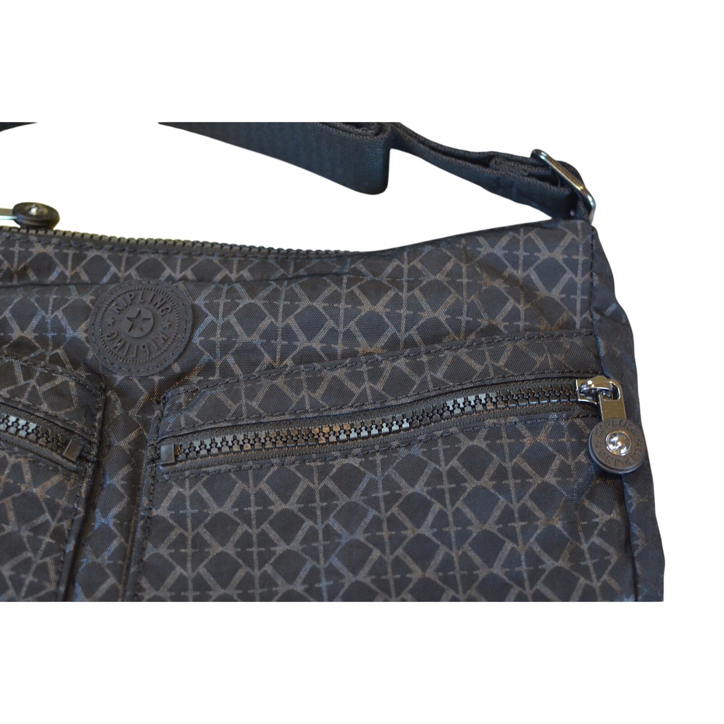 Kipling "Izellah" Medium Across Body Shoulder Bag in Signature Emblem Black