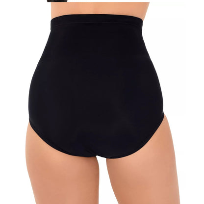 Swim Solutions Swimsuit, Solid High-Waist Swim Brief In Black