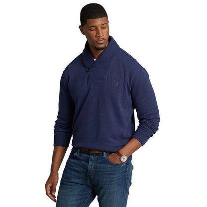 Polo Ralph Lauren Men's Big & Tall Luxury Jersey Shawl-Collar Pullover Navy