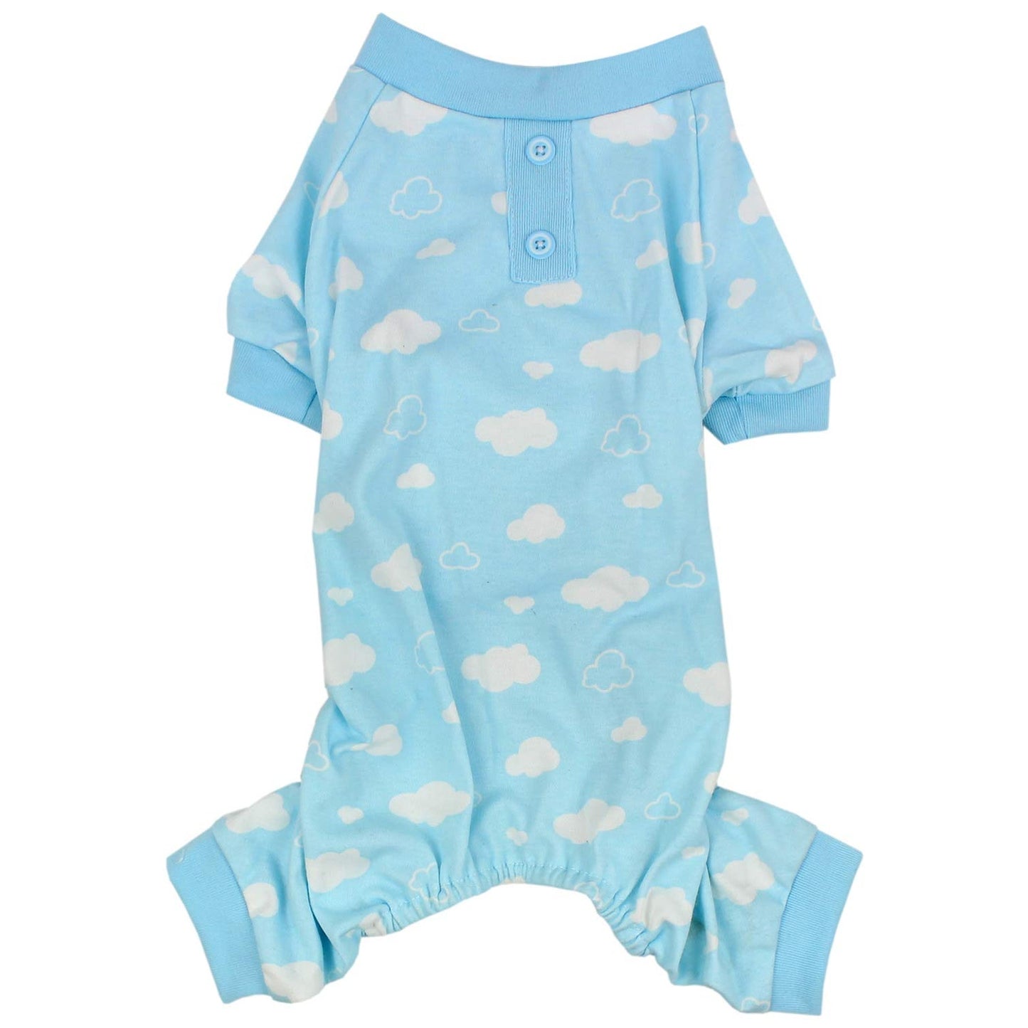 Parisian Pet Light Blue & White Cloud Print Dog Outfit