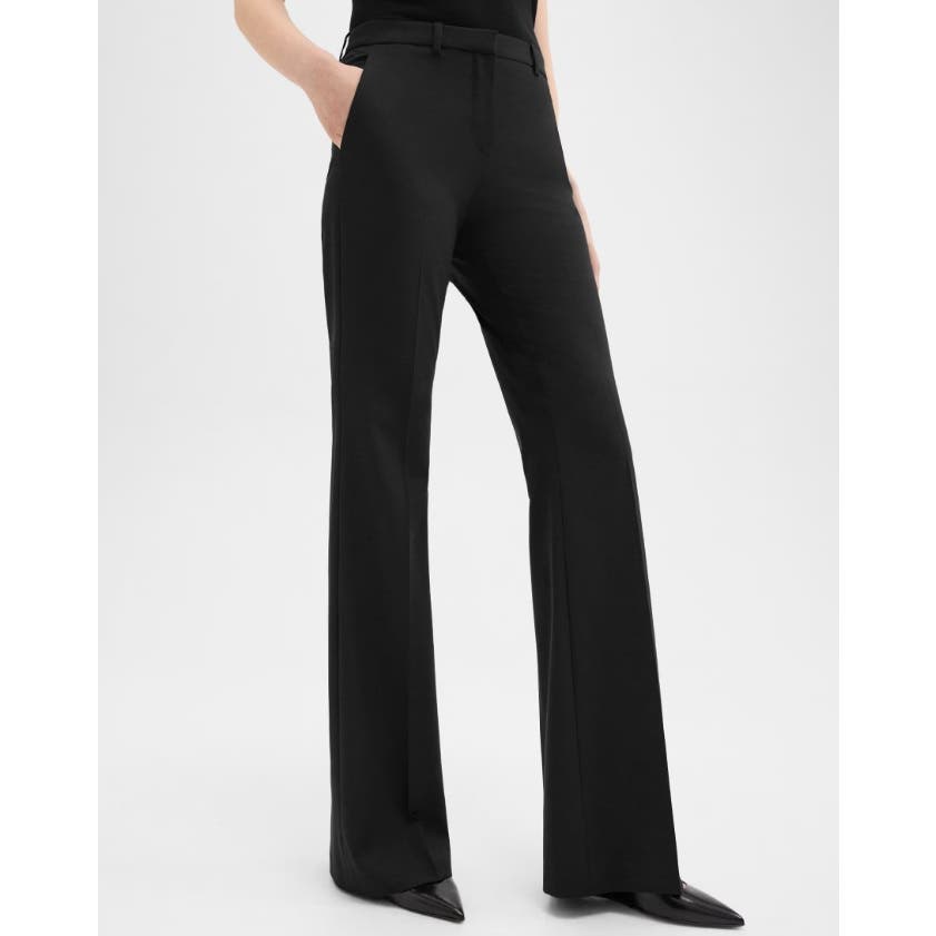 Theory Ladies Demitria Pant in Good Wool Black, Size 10