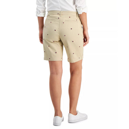 Tommy Hilfiger Women's 9" Cotton Bermuda Shorts In Khaki