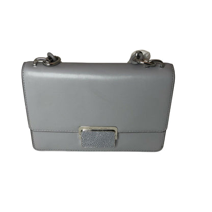MICHAEL KORS Gray Leather "Cynthia" Shoulder Bag, Flap Closure