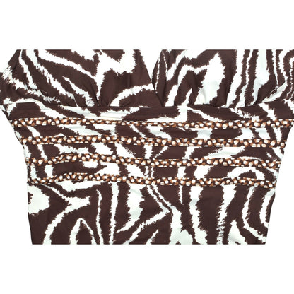 La Blanca Fierce Lines Multi-Strap Cross-Back One Piece In Java Animal Print