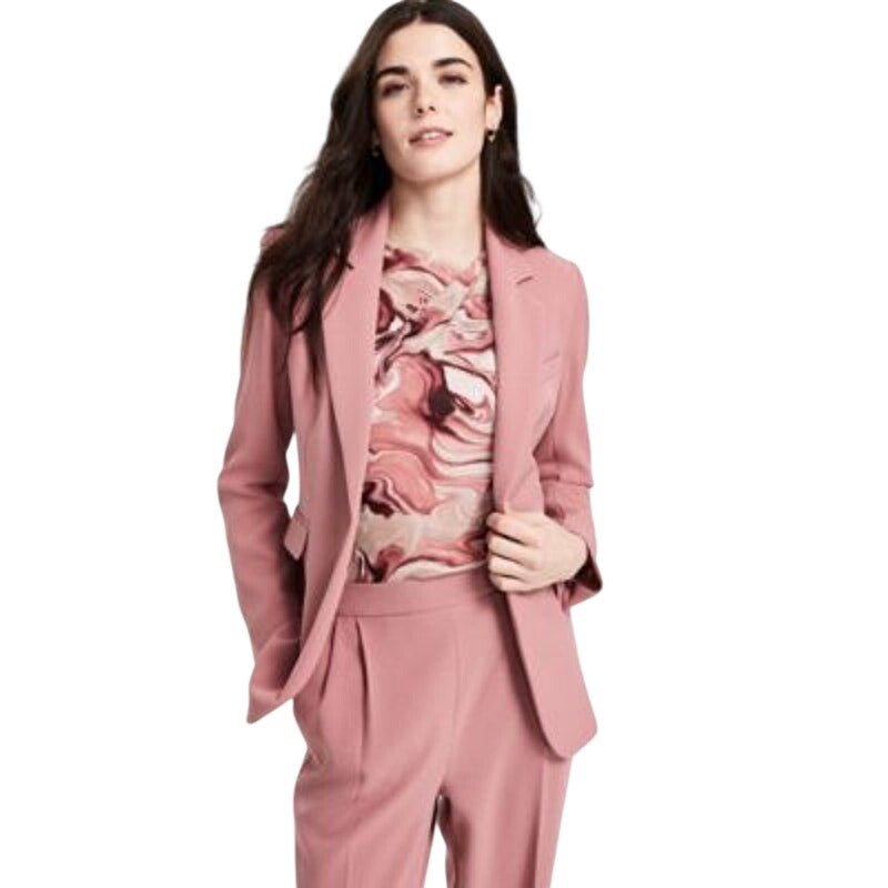 Bar III Women's Notched-Collar One-Button Blazer Jacket in Tuscan Clay Pink